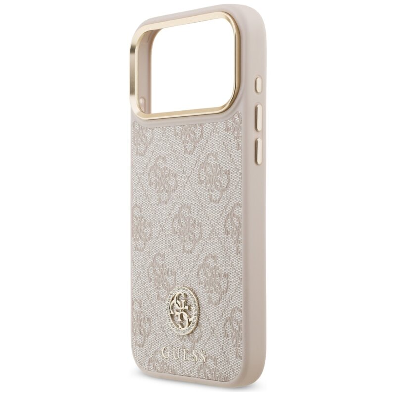 Husa originala Guess iPhone 17 Pro Max Hardcase 4G Strass Logo MagSafe, roz, GUHMP17XP4GRMDEP