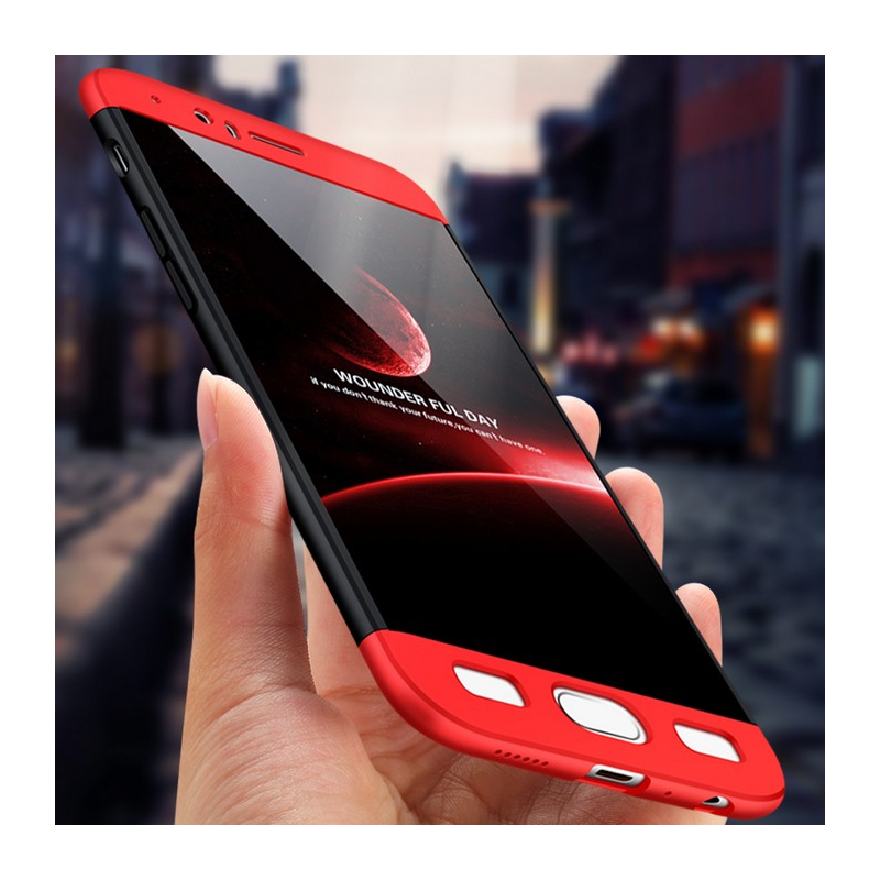 Husa OnePlus 5 GKK 360 Full Cover Negru-Rosu