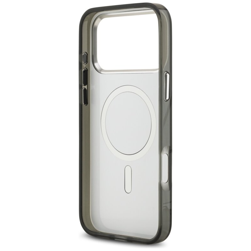 Husa iPhone 17 Pro Max Karl Lagerfeld IML Aquarelle Karl & Choupette & Logo MagSafe, negru, KLHMP17XHMKCAQOK