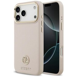Husa originala Guess iPhone 17 Pro Max Grained Strass Logo MagSafe, roz