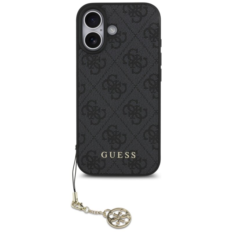 Husa originala Guess iPhone 17 Hardcase 4G Charm Cradle MagSafe, negru, GUHMP17SGF4GCK