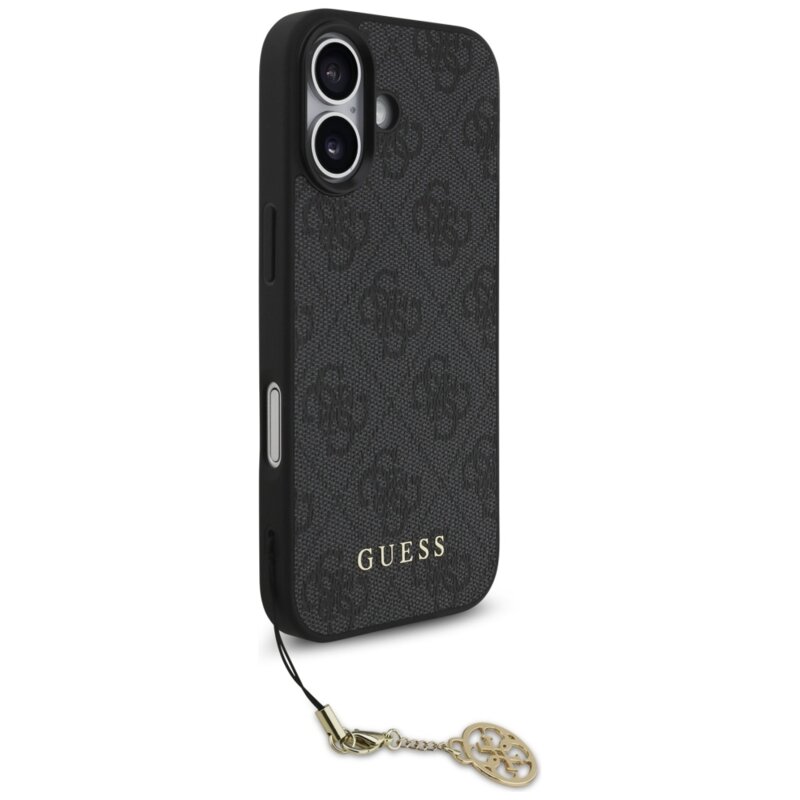 Husa originala Guess iPhone 17 Hardcase 4G Charm Cradle MagSafe, negru, GUHMP17SGF4GCK