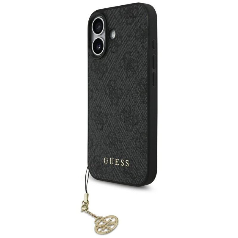 Husa originala Guess iPhone 17 Hardcase 4G Charm Cradle MagSafe, negru, GUHMP17SGF4GCK