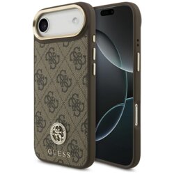 Husa originala Guess iPhone 17 Air 4G Strass Logo MagSafe, maro, GUHMP17MP4GRMDEW