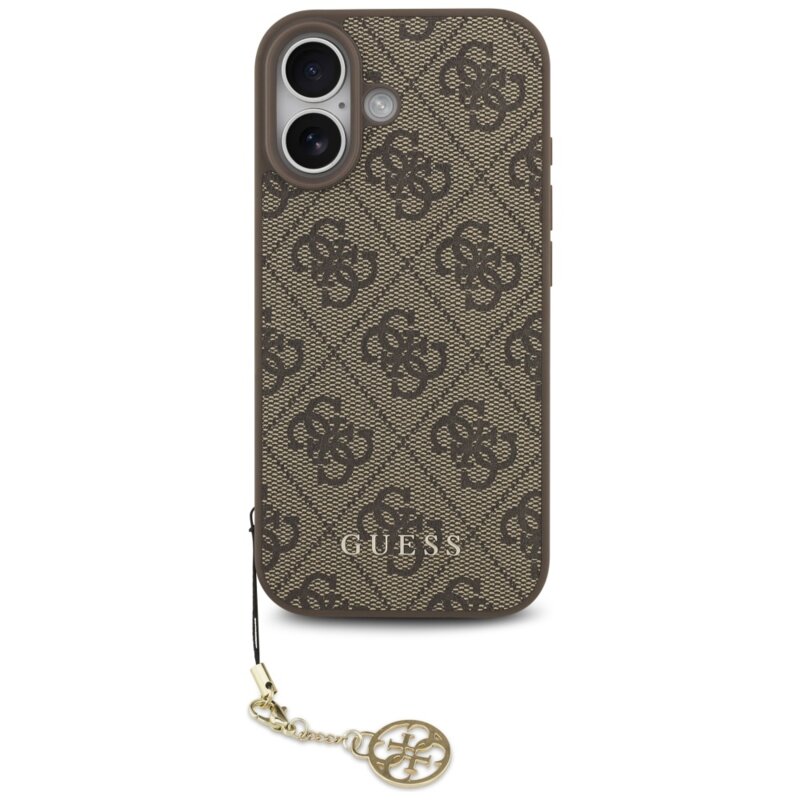 Husa originala Guess iPhone 17 Hardcase 4G Charm Cradle MagSafe, maro, GUHMP17SGF4GCW