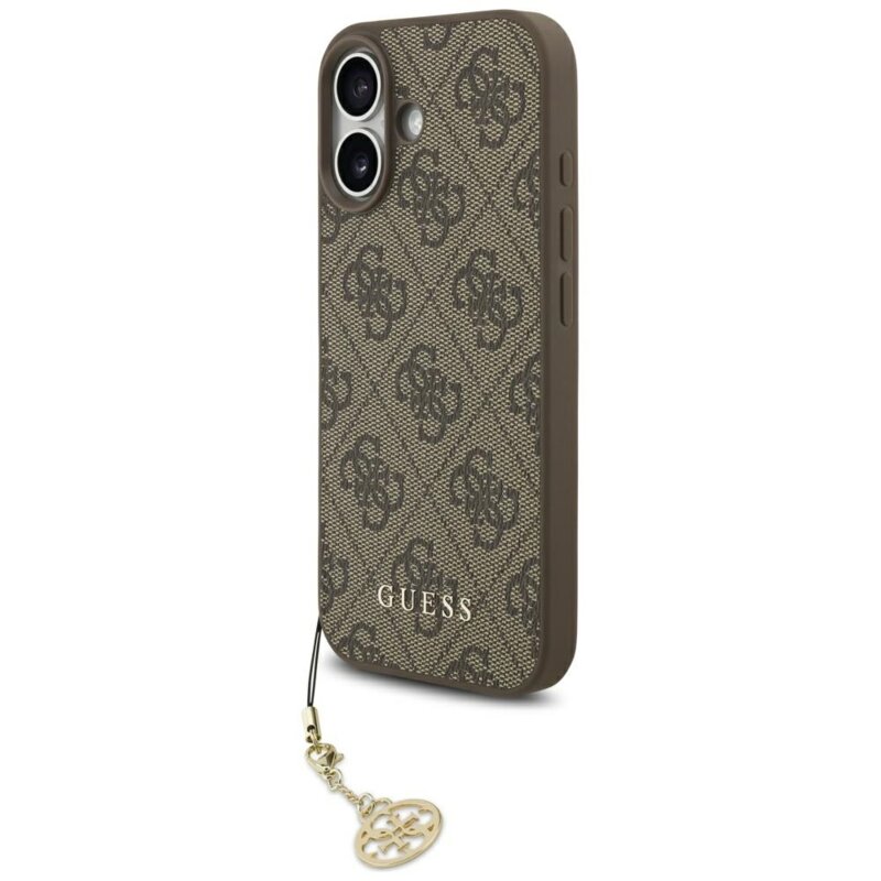 Husa originala Guess iPhone 17 Hardcase 4G Charm Cradle MagSafe, maro, GUHMP17SGF4GCW