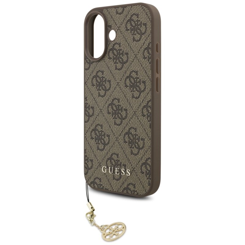 Husa originala Guess iPhone 17 Hardcase 4G Charm Cradle MagSafe, maro, GUHMP17SGF4GCW