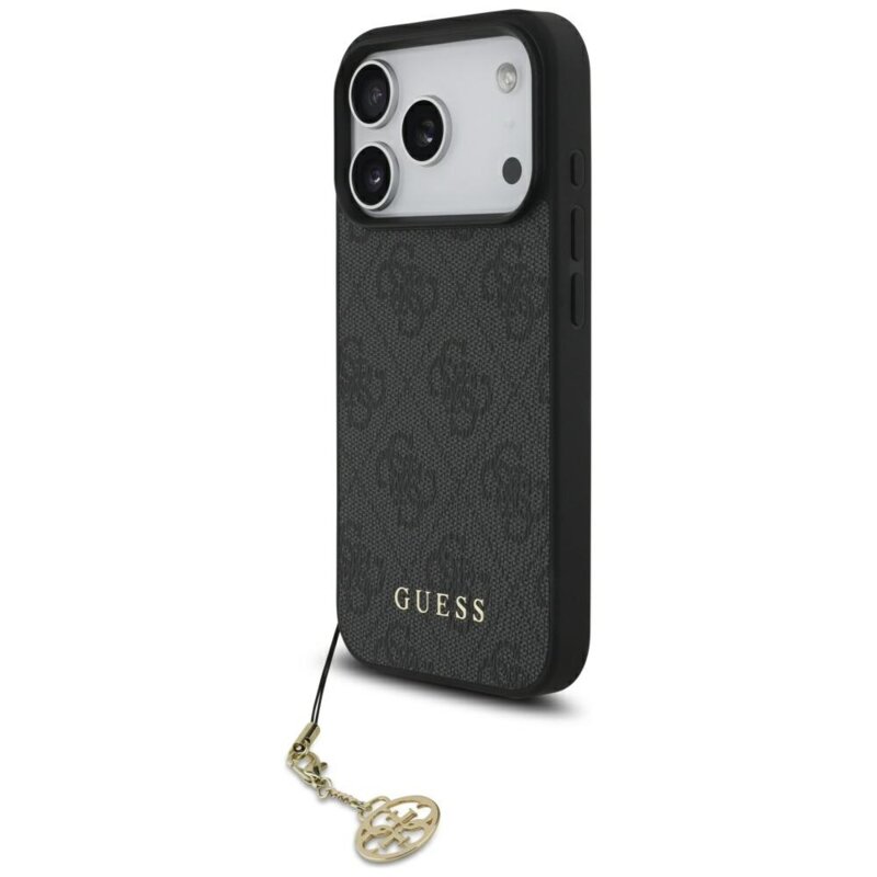 Husa originala Guess iPhone 17 Pro Hardcase 4G Charm Cradle MagSafe, negru, GUHMP17LGF4GCK