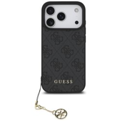 Husa originala Guess iPhone 17 Pro Max Hardcase 4G Charm Cradle MagSafe, negru, GUHMP17XGF4GCK