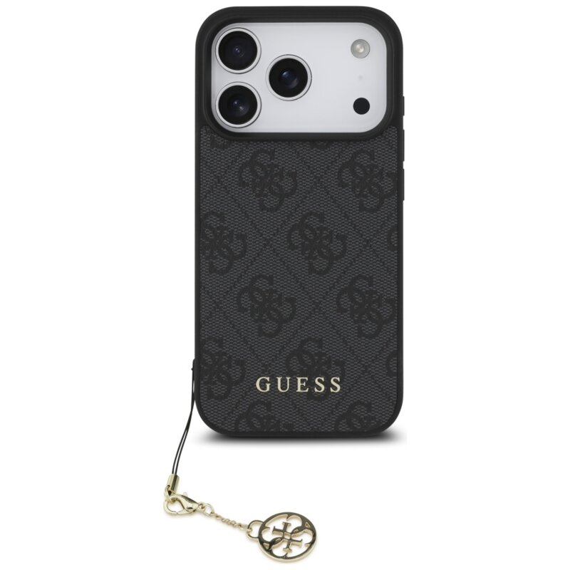 Husa originala Guess iPhone 17 Pro Max Hardcase 4G Charm Cradle MagSafe, negru, GUHMP17XGF4GCK