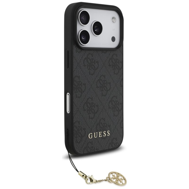 Husa originala Guess iPhone 17 Pro Max Hardcase 4G Charm Cradle MagSafe, negru, GUHMP17XGF4GCK