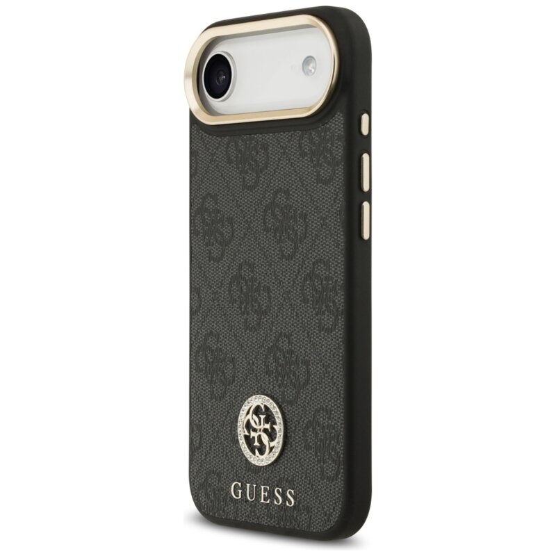 Husa originala Guess iPhone 17 Air Hardcase 4G Strass Logo MagSafe, negru, GUHMP17MP4GRMDEK
