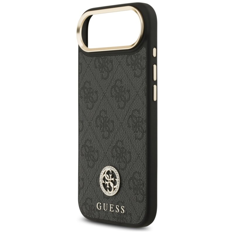 Husa originala Guess iPhone 17 Air Hardcase 4G Strass Logo MagSafe, negru, GUHMP17MP4GRMDEK