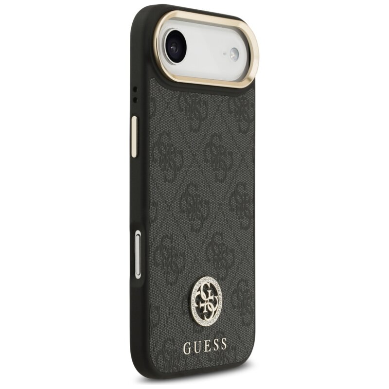 Husa originala Guess iPhone 17 Air Hardcase 4G Strass Logo MagSafe, negru, GUHMP17MP4GRMDEK