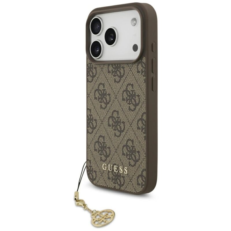 Husa originala Guess iPhone 17 Pro Hardcase 4G Charm Cradle MagSafe, maro, GUHMP17LGF4GCW