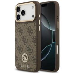 Husa originala Guess iPhone 17 Pro Max Hardcase 4G Strass Logo MagSafe, maro, GUHMP17XP4GRMDEW