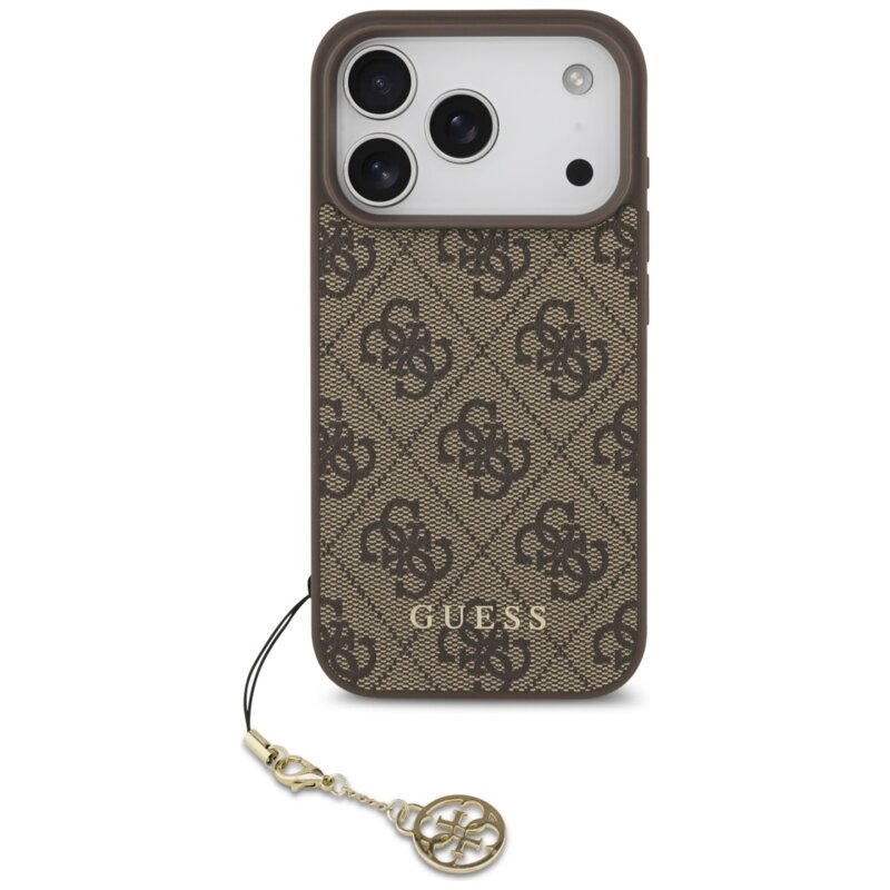 Husa originala Guess iPhone 17 Pro Max Hardcase 4G Charm Cradle MagSafe, maro, GUHMP17XGF4GCW