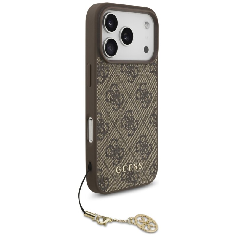 Husa originala Guess iPhone 17 Pro Max Hardcase 4G Charm Cradle MagSafe, maro, GUHMP17XGF4GCW