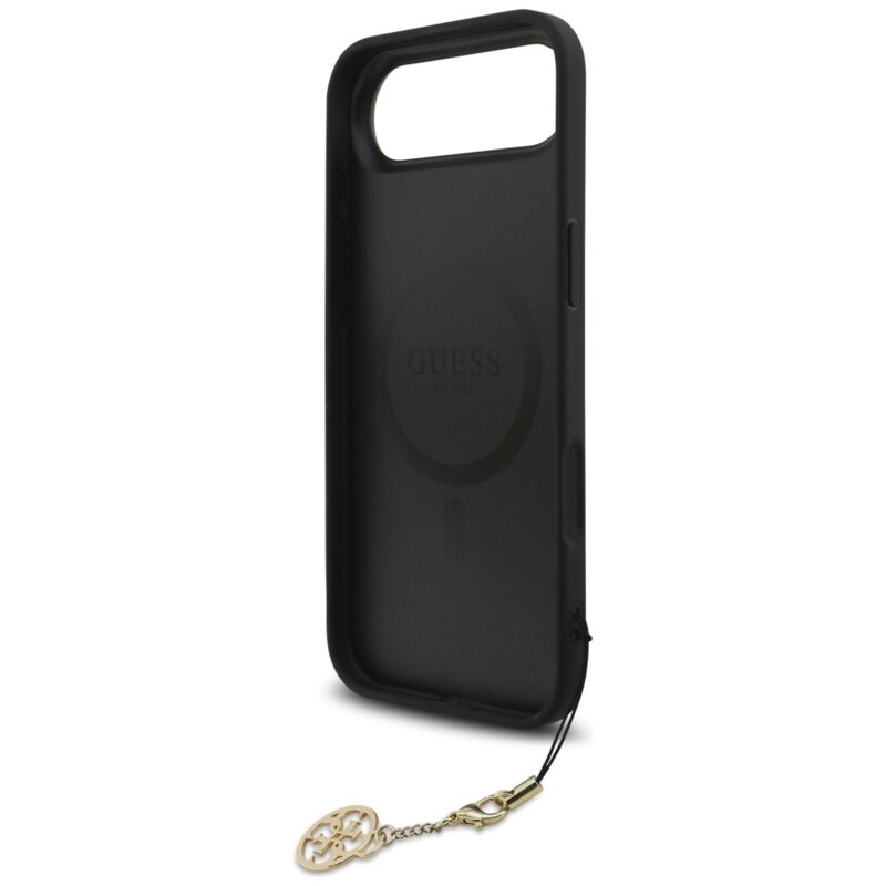 Husa originala Guess iPhone 17 Air Hardcase 4G Charm Cradle MagSafe, negru, GUHMP17MGF4GCK