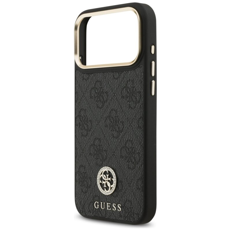 Husa originala Guess iPhone 17 Pro Max Hardcase 4G Strass Logo MagSafe, negru, GUHMP17XP4GRMDEK
