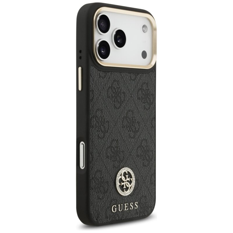 Husa originala Guess iPhone 17 Pro Max Hardcase 4G Strass Logo MagSafe, negru, GUHMP17XP4GRMDEK