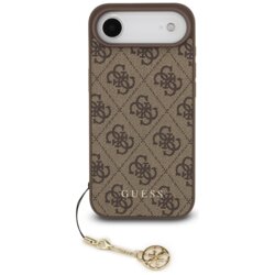 Husa originala Guess iPhone 17 Air Hardcase 4G Charm Cradle MagSafe, maro, GUHMP17MGF4GCW