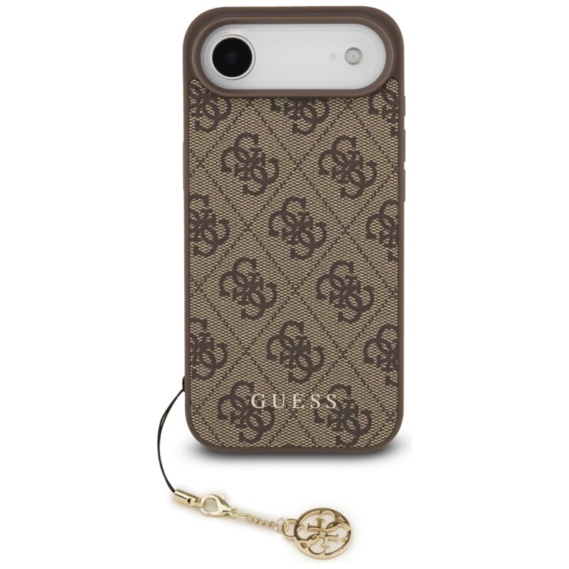 Husa originala Guess iPhone 17 Air Hardcase 4G Charm Cradle MagSafe, maro, GUHMP17MGF4GCW