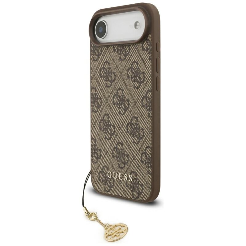 Husa originala Guess iPhone 17 Air Hardcase 4G Charm Cradle MagSafe, maro, GUHMP17MGF4GCW