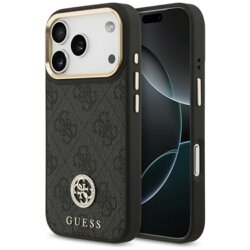 Husa originala Guess iPhone 17 Pro Hardcase 4G Strass Logo MagSafe, negru, GUHMP17LP4GRMDEK