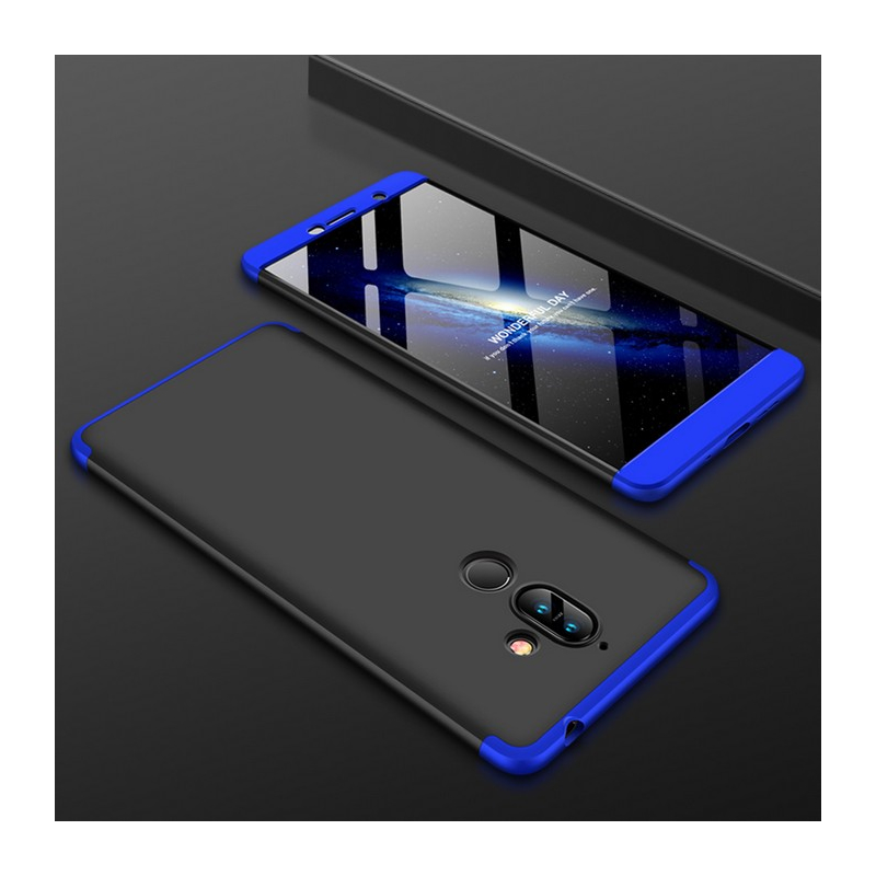 Husa Nokia 7 Plus GKK 360 Full Cover Negru-Albastru