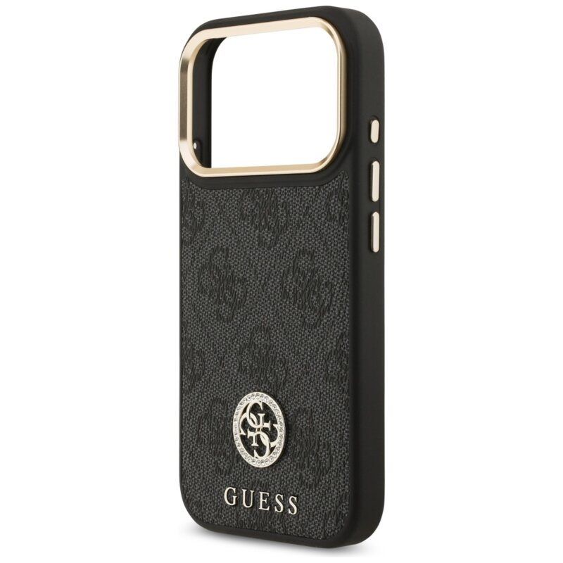 Husa originala Guess iPhone 17 Pro Hardcase 4G Strass Logo MagSafe, negru, GUHMP17LP4GRMDEK