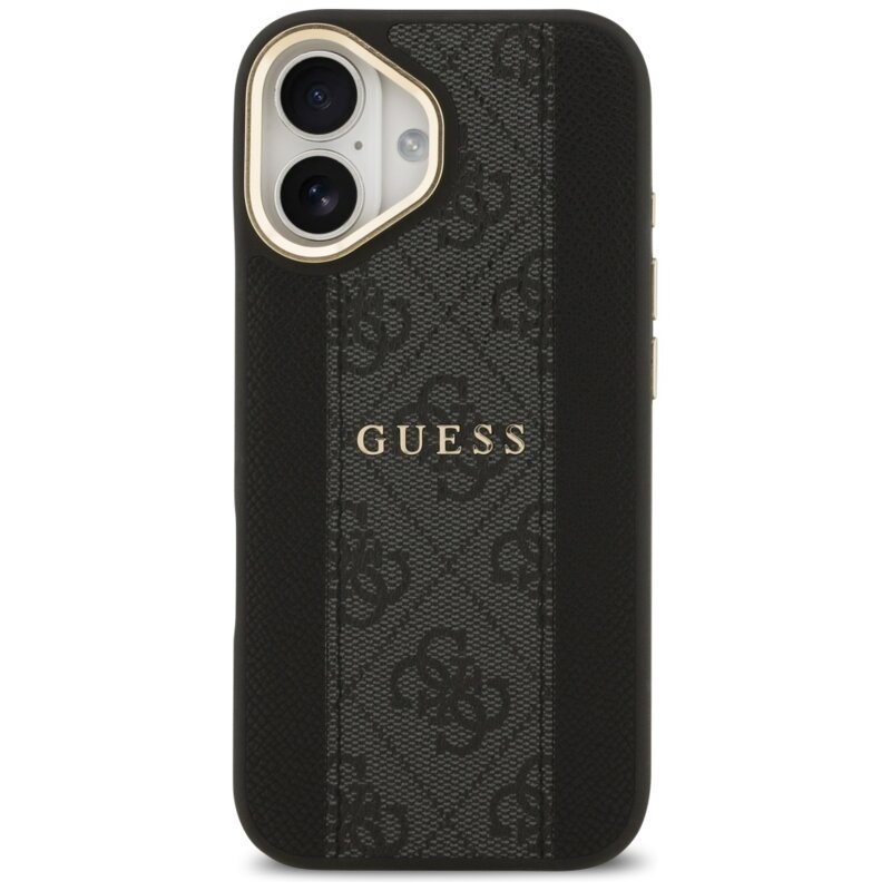 Husa originala Guess iPhone 17 Hardcase 4G Stripe MagSafe, negru, GUHMP17SPG4SEMCK
