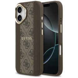 Husa originala Guess iPhone 17 Hardcase 4G Stripe MagSafe, maro, GUHMP17SPG4SEMCW
