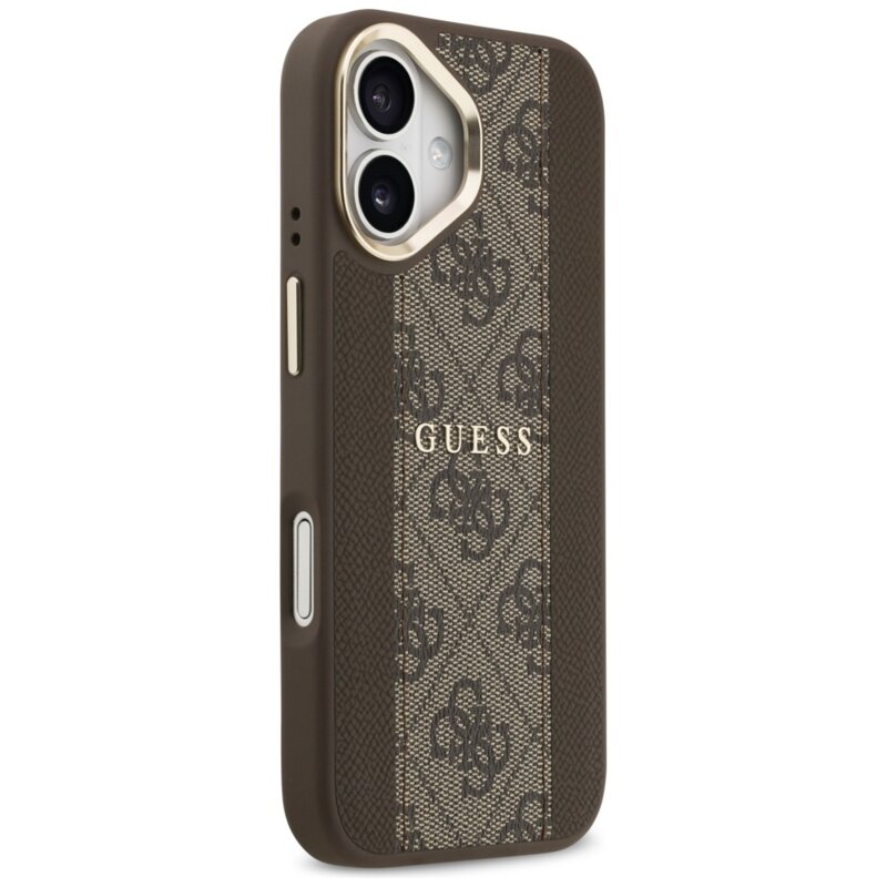 Husa originala Guess iPhone 17 Hardcase 4G Stripe MagSafe, maro, GUHMP17SPG4SEMCW