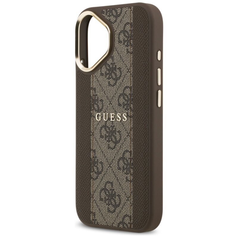 Husa originala Guess iPhone 17 Hardcase 4G Stripe MagSafe, maro, GUHMP17SPG4SEMCW