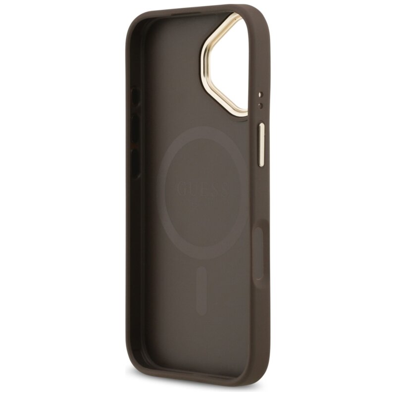 Husa originala Guess iPhone 17 Hardcase 4G Stripe MagSafe, maro, GUHMP17SPG4SEMCW