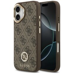 Husa originala Guess iPhone 17 Hardcase 4G Strass Logo MagSafe, maro, GUHMP17SP4GRMDEW
