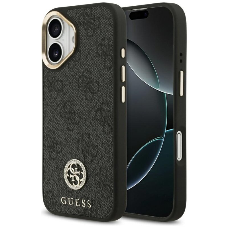 Husa originala Guess iPhone 17 Hardcase 4G Strass Logo MagSafe, negru, GUHMP17SP4GRMDEK
