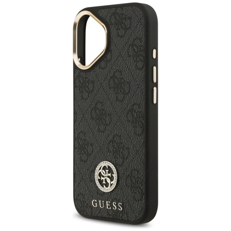 Husa originala Guess iPhone 17 Hardcase 4G Strass Logo MagSafe, negru, GUHMP17SP4GRMDEK