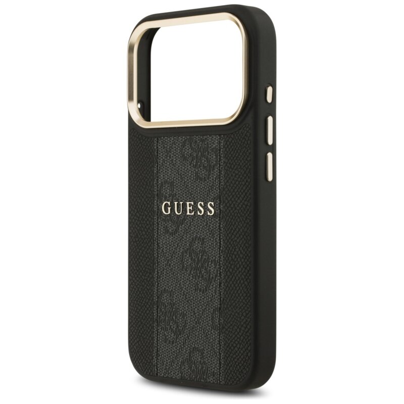 Husa originala Guess iPhone 17 Pro Hardcase 4G Stripe MagSafe, negru, GUHMP17LPG4SEMCK
