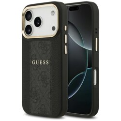 Husa originala Guess iPhone 17 Pro Max Hardcase 4G Stripe MagSafe, negru, GUHMP17XPG4SEMCK