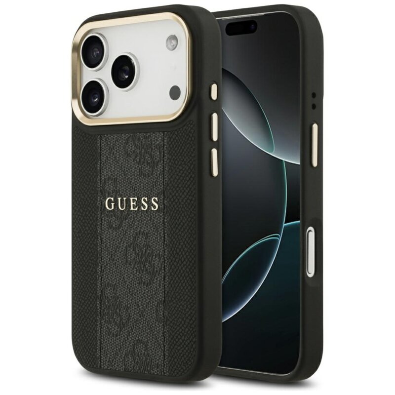 Husa originala Guess iPhone 17 Pro Max Hardcase 4G Stripe MagSafe, negru, GUHMP17XPG4SEMCK
