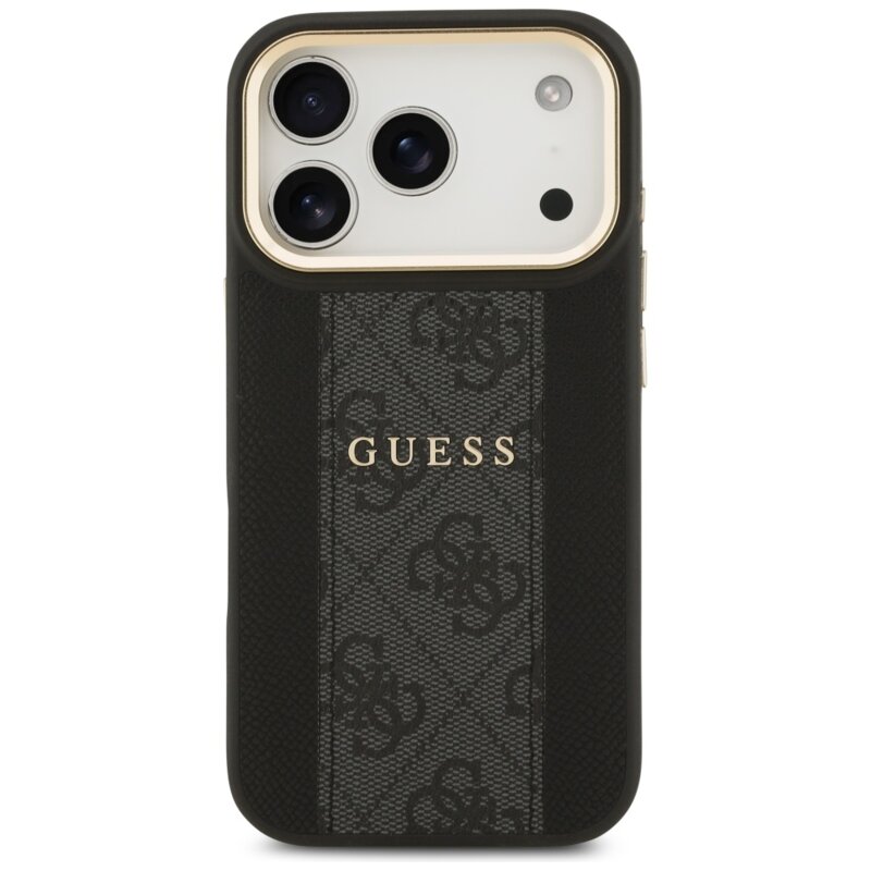 Husa originala Guess iPhone 17 Pro Max Hardcase 4G Stripe MagSafe, negru, GUHMP17XPG4SEMCK