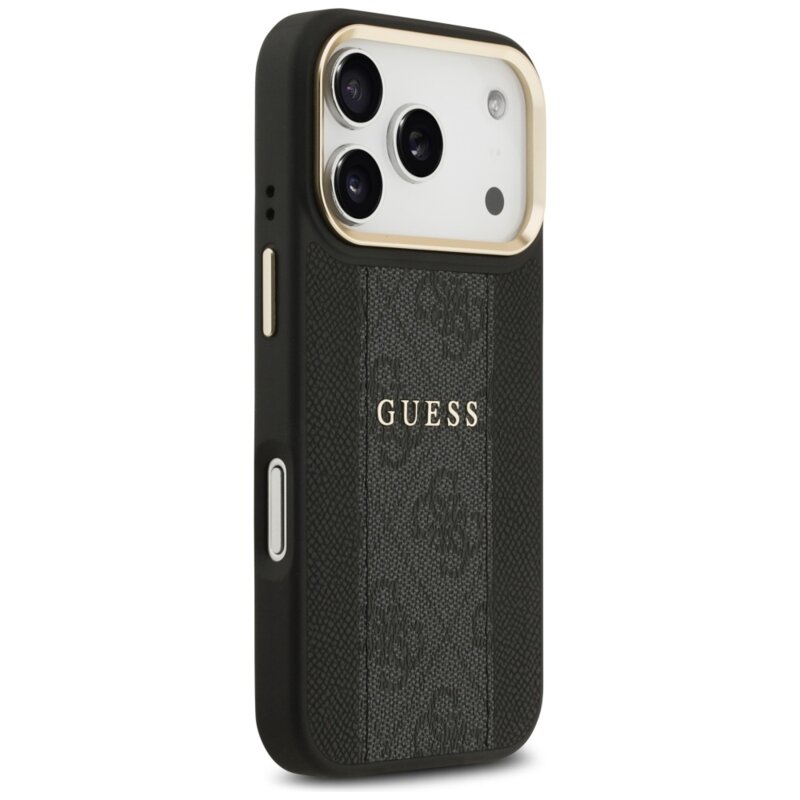 Husa originala Guess iPhone 17 Pro Max Hardcase 4G Stripe MagSafe, negru, GUHMP17XPG4SEMCK