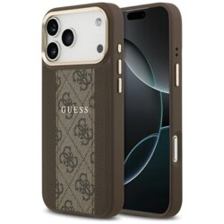 Husa originala Guess iPhone 17 Pro Max Hardcase 4G Stripe MagSafe, maro, GUHMP17XPG4SEMCW
