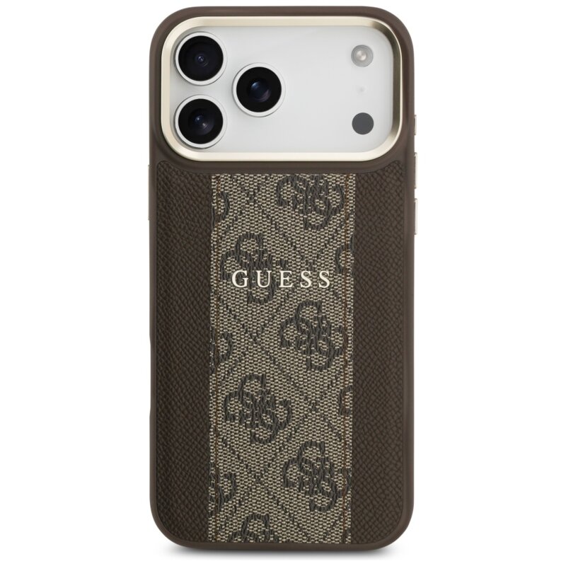 Husa originala Guess iPhone 17 Pro Max Hardcase 4G Stripe MagSafe, maro, GUHMP17XPG4SEMCW