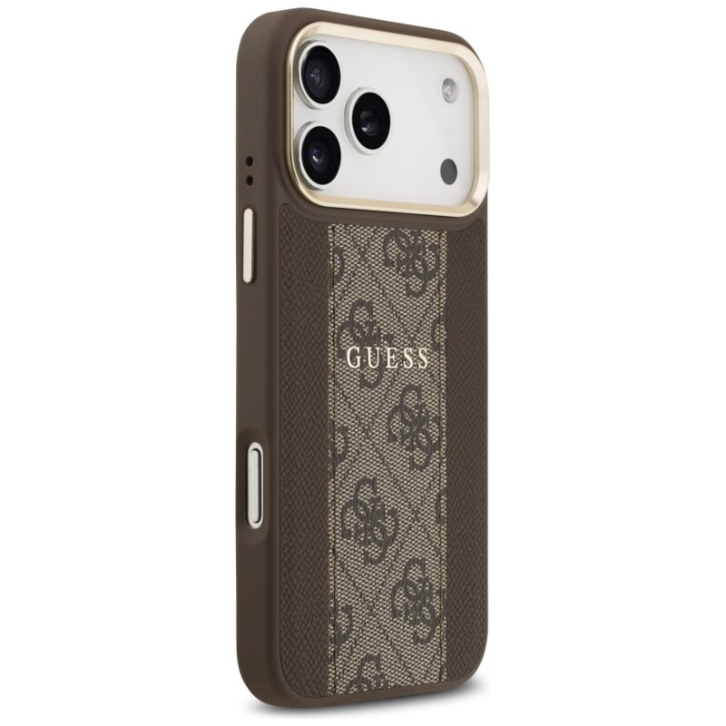Husa originala Guess iPhone 17 Pro Max Hardcase 4G Stripe MagSafe, maro, GUHMP17XPG4SEMCW
