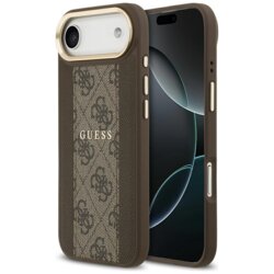 Husa originala Guess iPhone 17 Air Hardcase 4G Stripe MagSafe, maro, GUHMP17MPG4SEMCW