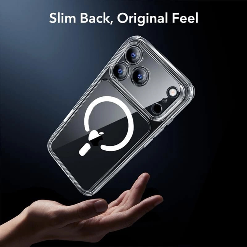 [Pachet 360°] Husa + folie iPhone 17 Pro ESR Classic Hybrid HaloLock, transparenta