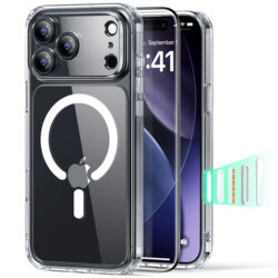 [Pachet 360°] Husa + folie iPhone 17 Pro Max ESR Classic Hybrid HaloLock, transparenta